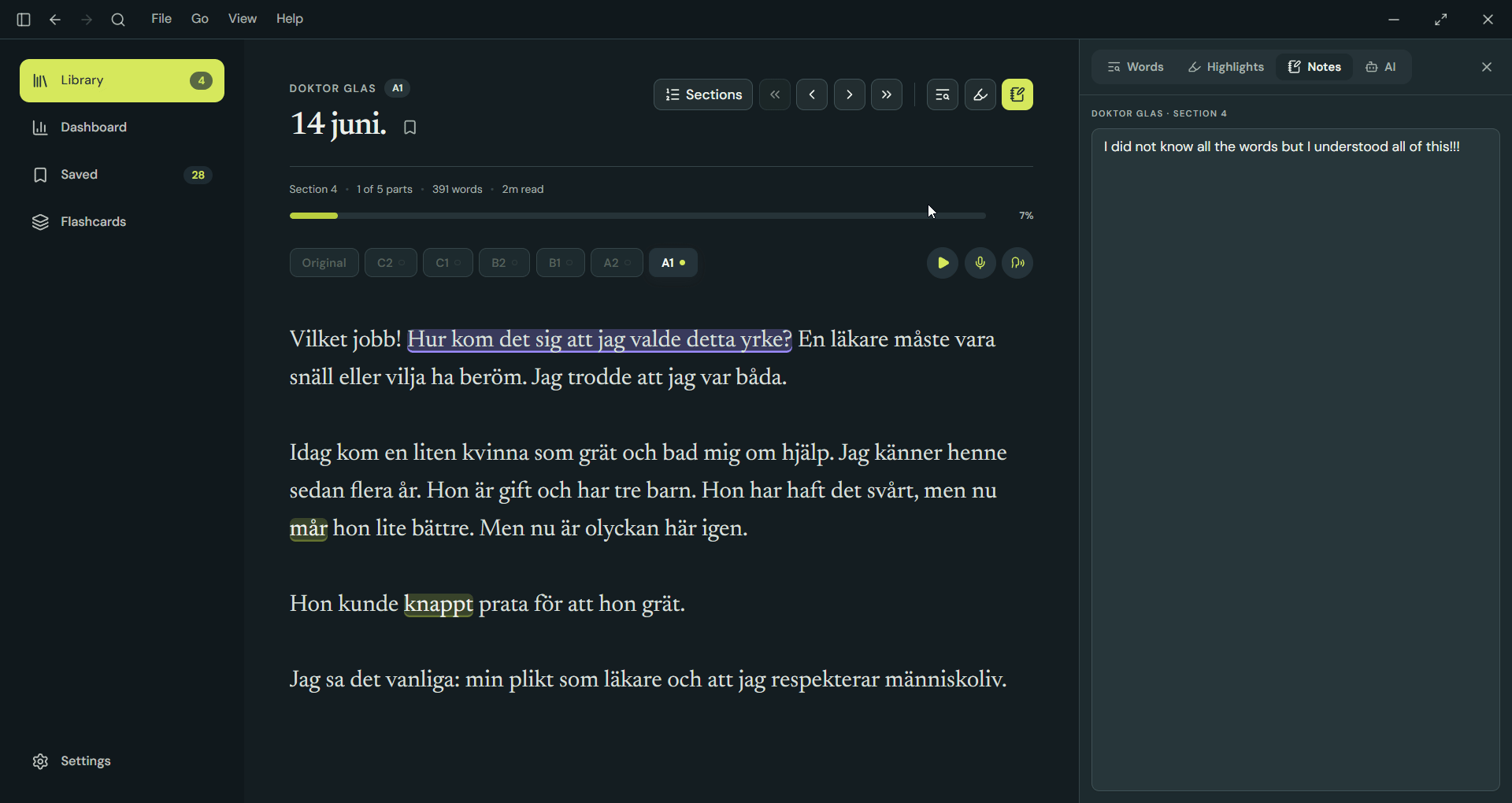 Saved items side panel interaction