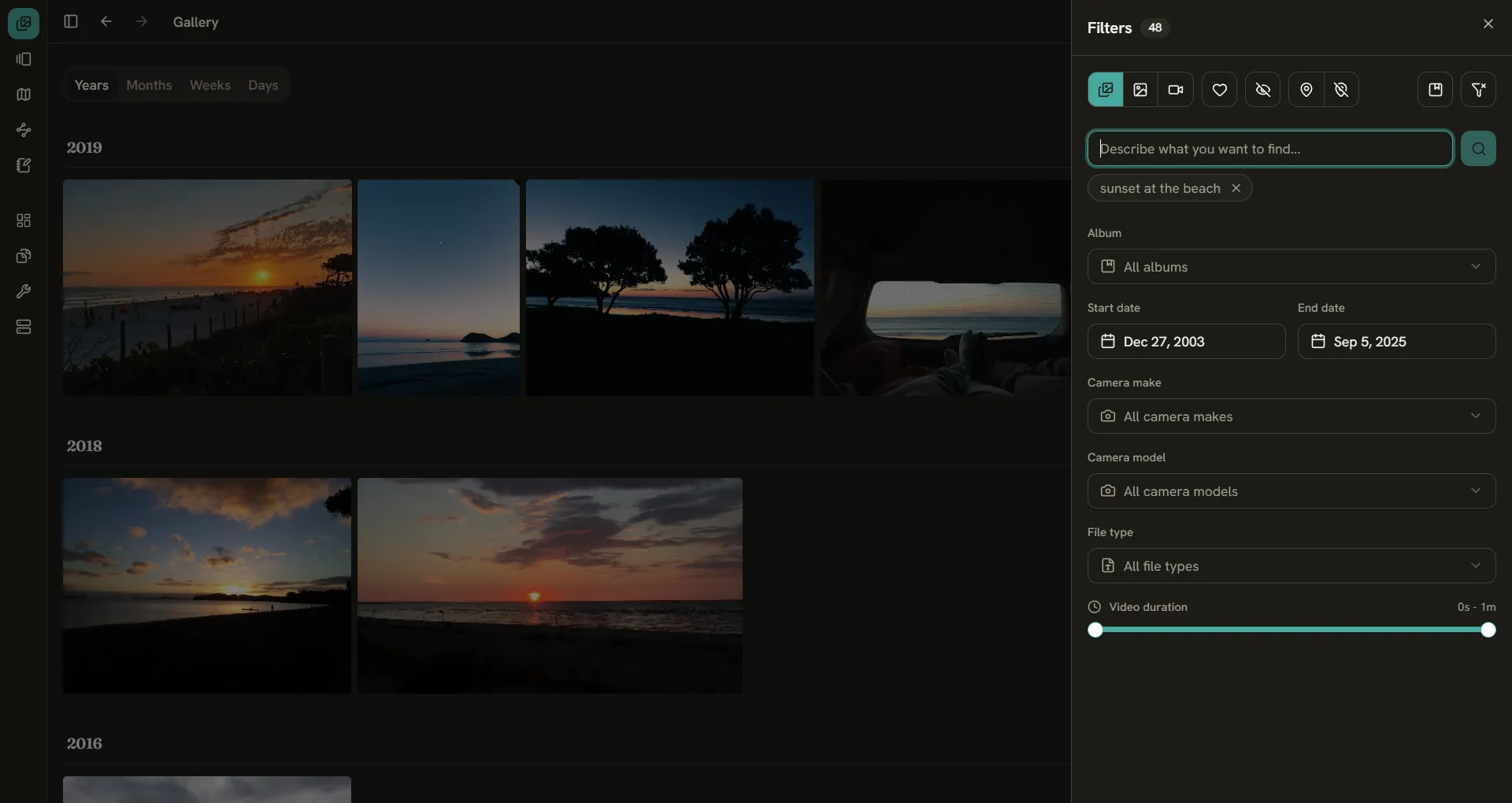 Filters applied across views