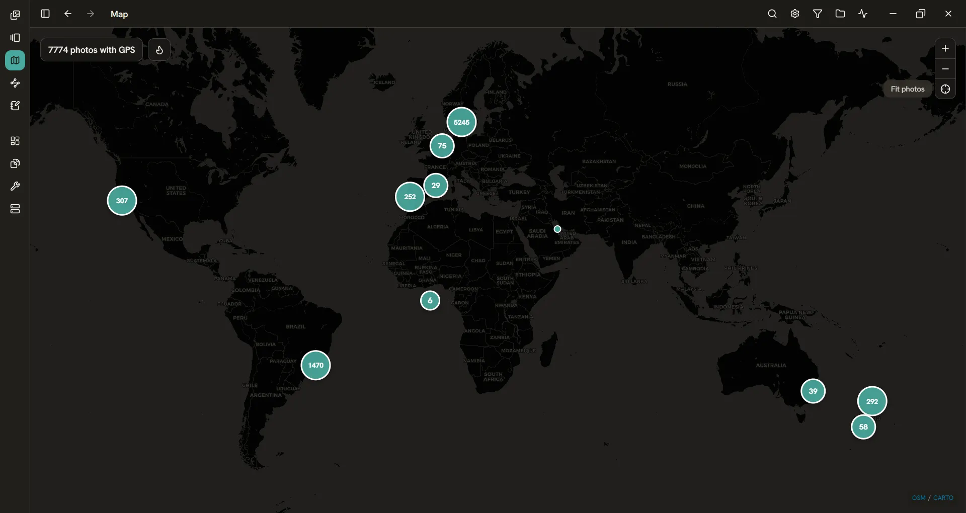 GPS map with clusters and heatmap